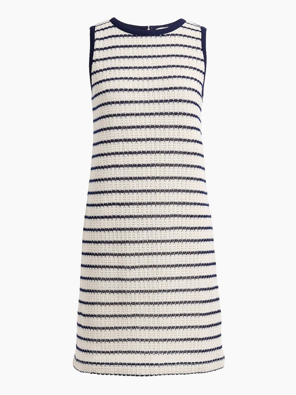J.Crew Striped Crochet Mini Dress Ivory Navy Size S NWT